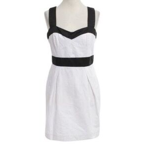 French Connection Women’s Y2K Linen Blend Mini Dress Black & White Size 2